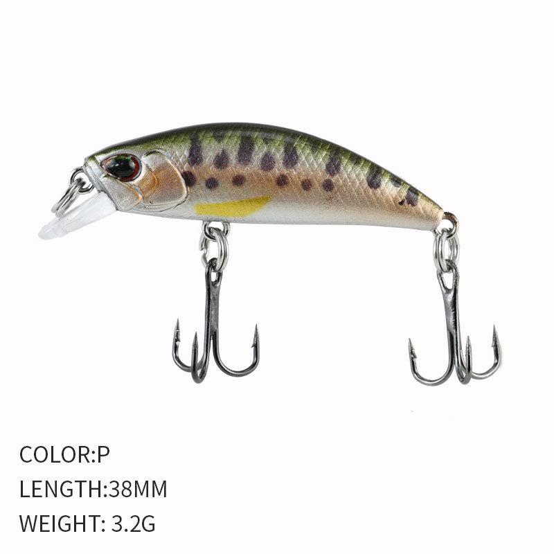ALASICKA 38mm 3.2g Fishing Lure Micro Minnow Wobbler Sinking Artificial Hard Bait Jerkbait Swimbait Small Stream Trout Bass Bait