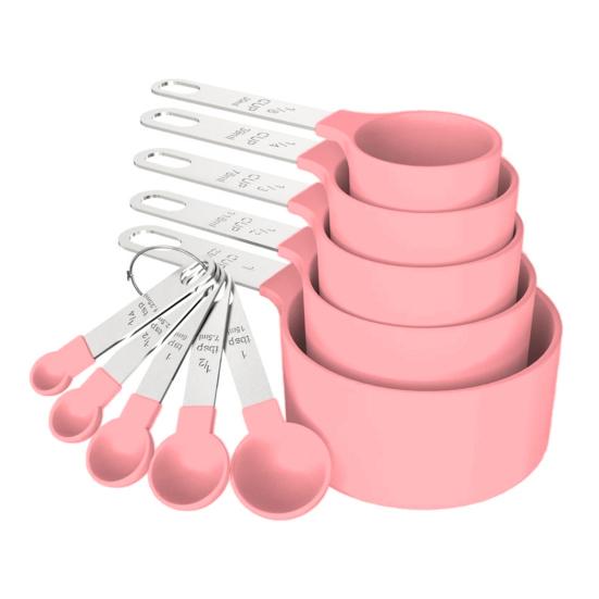 10Pcs Measuring Cups And Spoons Set, Stainless Steel Measuring Cups for Dry Liquid Ingredients, Nesting Baking Tools, Kitchen Gadgets