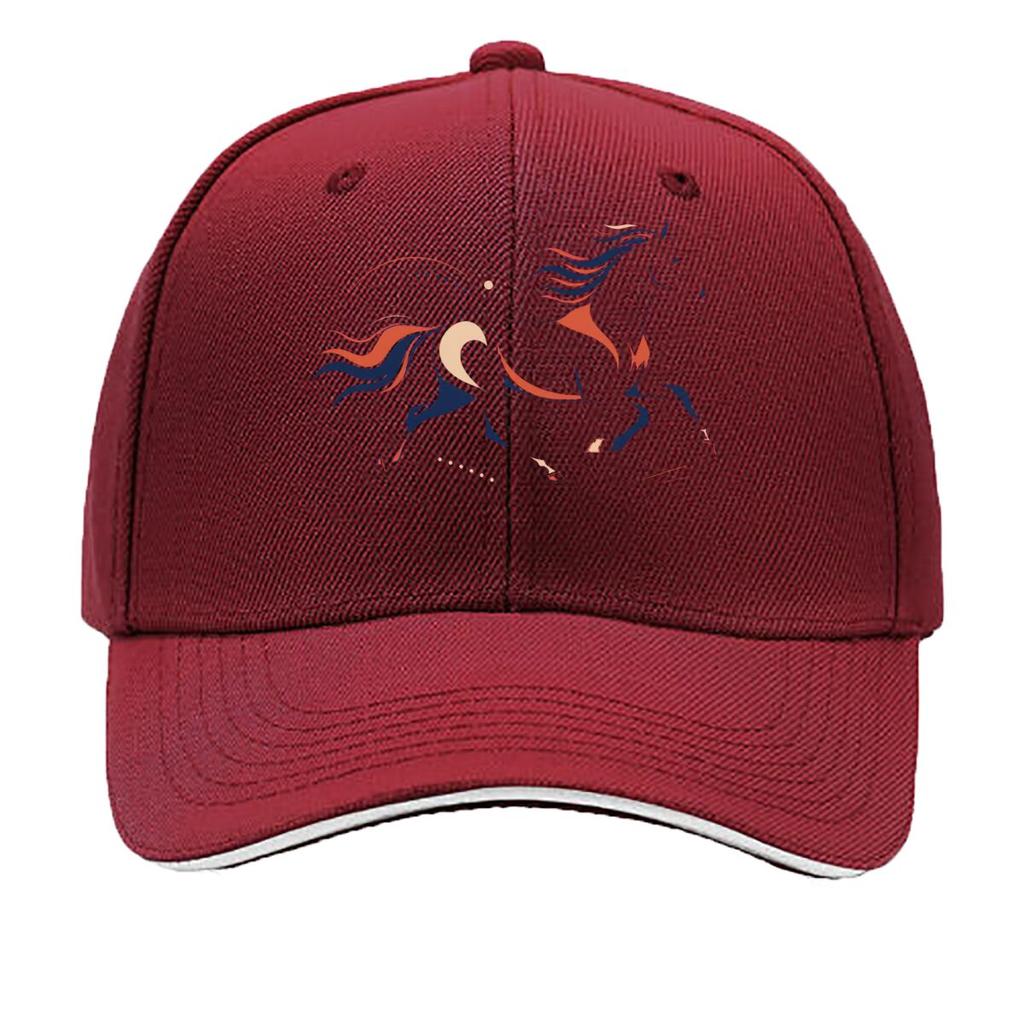 Abstract Running Horse Line Art Sandwich Baseball Cap Sun Cap Outdoor Workouts Hat