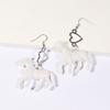 Acrylic Unicorns Earrings Adorable Ponies Heart Charm Ear Rings Unique Earwear Accessories for Fashionable Women