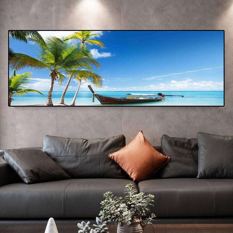 Landscape Tropical Sea Beach Canvas Painting Palm Tree Posters And Prints Wall Art Pictures Living Room Home Decor No Frame