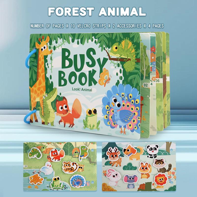 Montessori Busy Book Sticker Quiet Book for Kids Early Educational Toy Toddlers Matching Puzzles Game Baby Learning Toys Gifts