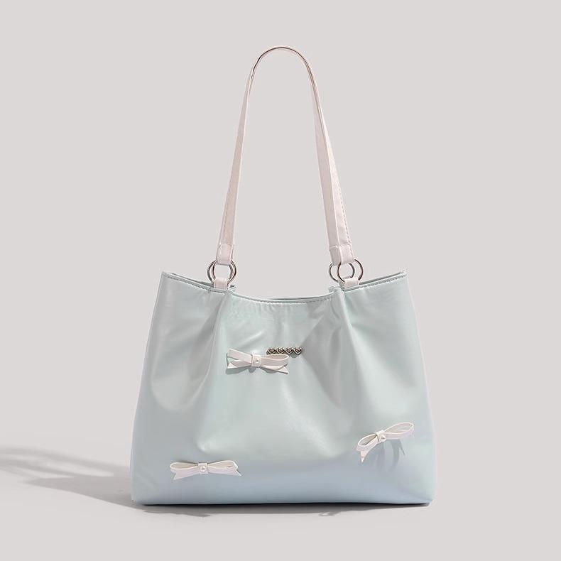 Bow Bag Casual Commuter Women'S Bag Dopamine Large Capacity Shoulder Bag Fashion Tote Bag Women