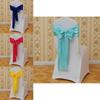 Elegant Polyester Chair Back Cover With Bow Ribbon For Wedding And Event Decor