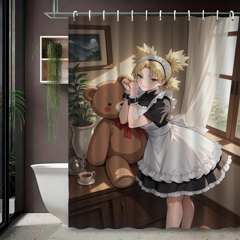

Anime Naruto Shippuden Tsunade Senju Elegant Black Dress Art Print Waterproof Shower Curtain, Japanese Manga Fifth Hokage Charac 90x180cm
