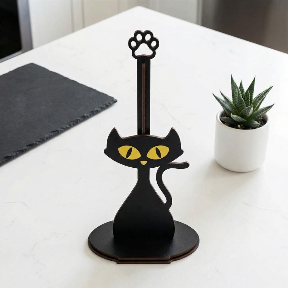 Food Wrap Kitchen Towel Rack Wooden Roll Paper Standing Rack Animal Wooden Tissue Holder Party