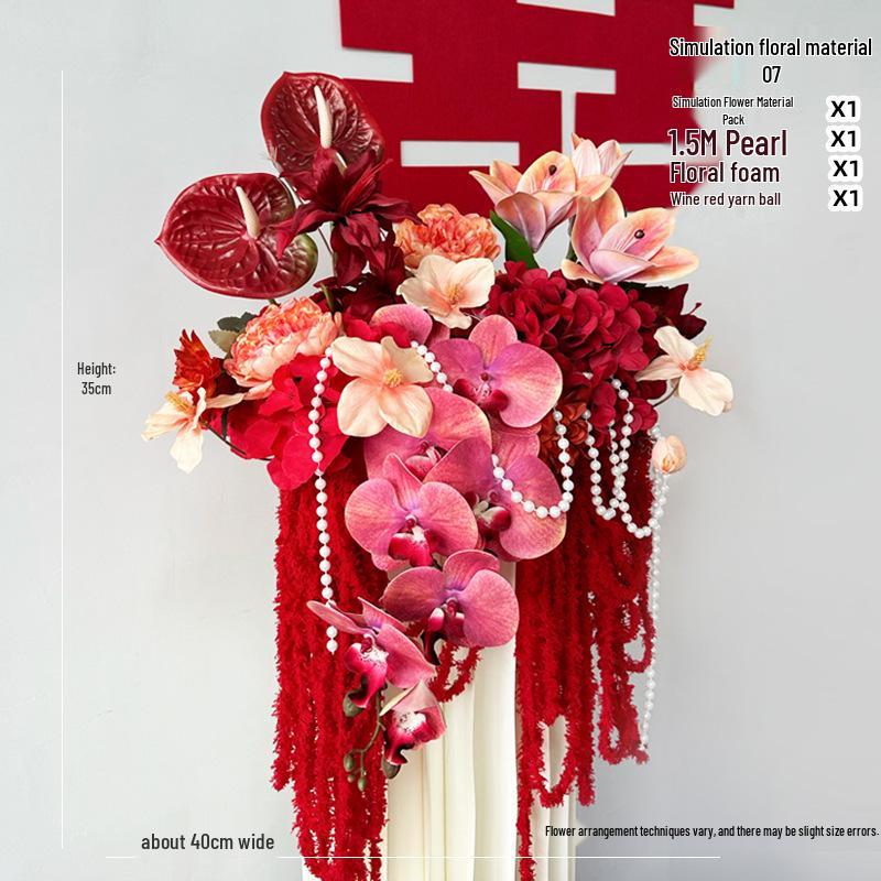 Romantic Wedding Aisle & Table Flower Arrangement: Floral Art Bouquet and Ornaments