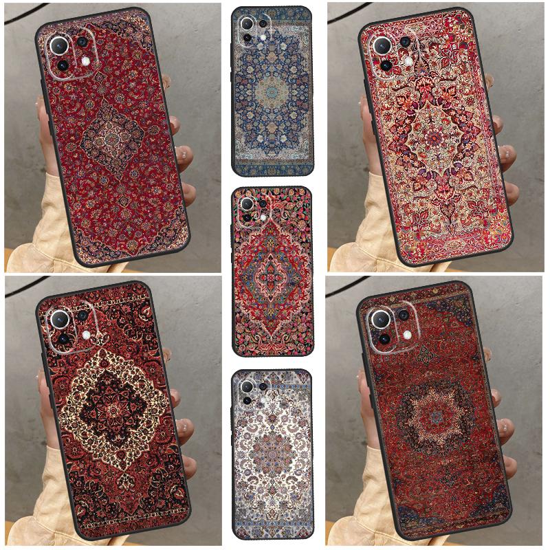 Persian carpet Floral pattern Case For POCO F3 F4 X4 GT F5 M5 X3 X5 Pro Cover For Xiaomi 11 12 Lite 13 11T 12T Pro Case