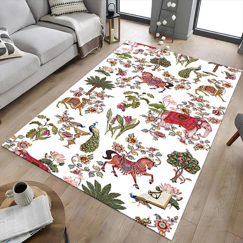1PC Elephant Horse Extra Large Non Slip Floor carpet, Office, family, bedroom, Studio Large Area Rug Indoor Rugs, Vibrant Colors