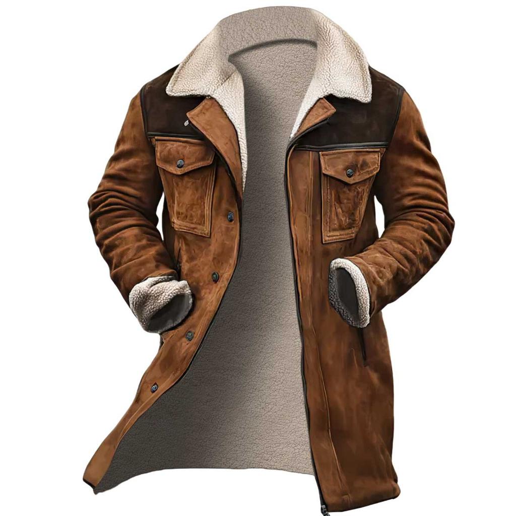 Men's Fall and Winter Loose Warm Windbreaker Jacket