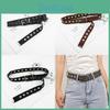 Trendy Adult Neutral Canvas Belt Metal Hollow Long Buckle Belt Spring Stock Available