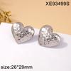 Gold Plated Geometric Heart Stud Earrings for Women - Titanium Steel, Light Luxury Ear Jewelry