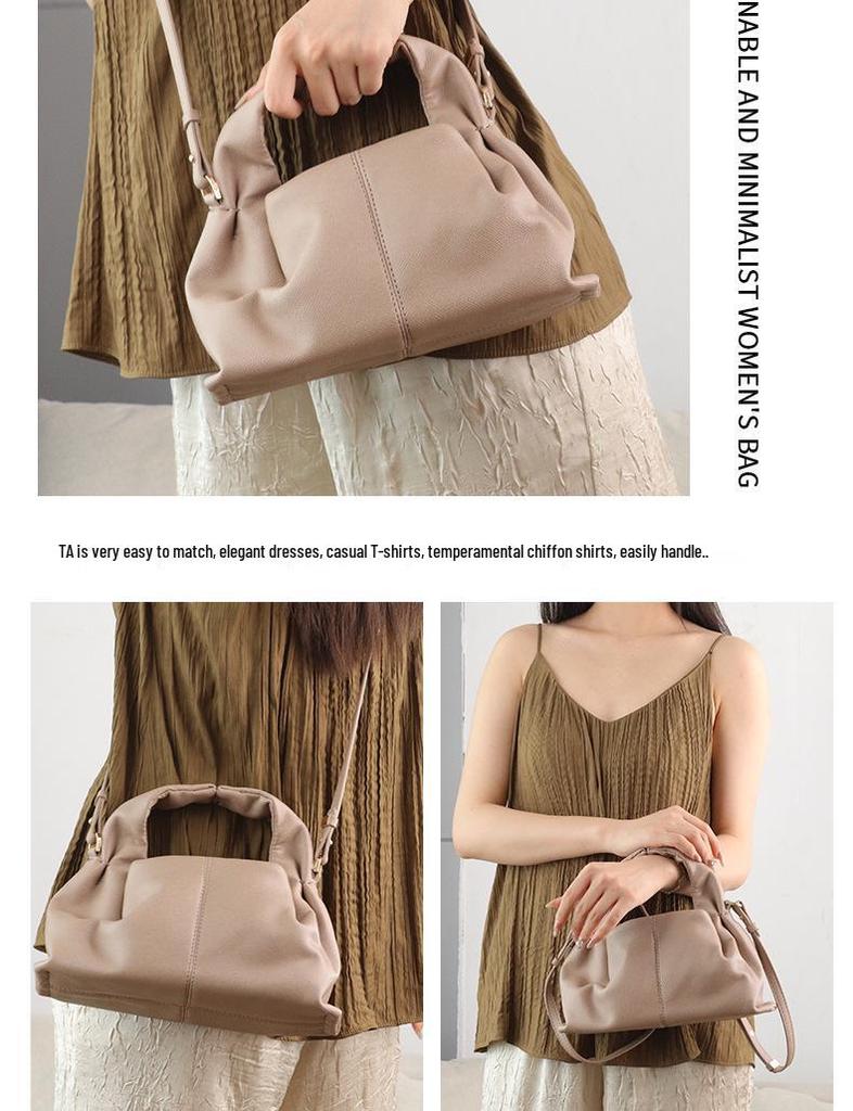 Polen Cloud Bag Lychee Grain Women's Fashion Handbag