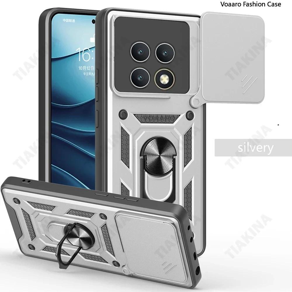 Slide Lens Armor Funda for OPPO F29 Pro 5G Global Case Magnetic Rotate Ring Stand Cover for OPPO A5 Pro 5G China Case