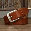 Men's Pin Buckle Belt Men's Leather First Layer Pure Cattlehide Simple All-Match Casual Jeans Belt