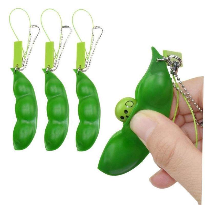 New Edamame Pea Key Chain - Relieve Stress Boredom Versatile Stress Reliever Toys Surprise For Kids Adults