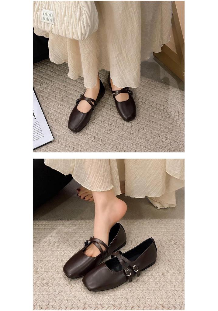 2025 French-Style Silver Mary Jane Flats: Women's Low Heel Moccasins for Spring/Autumn Fashion
