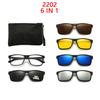 5Pcs Magnetic Polarized Clip On Sunglasses Women Men Plastic Frame For Night Driving Sunglasses Uv400