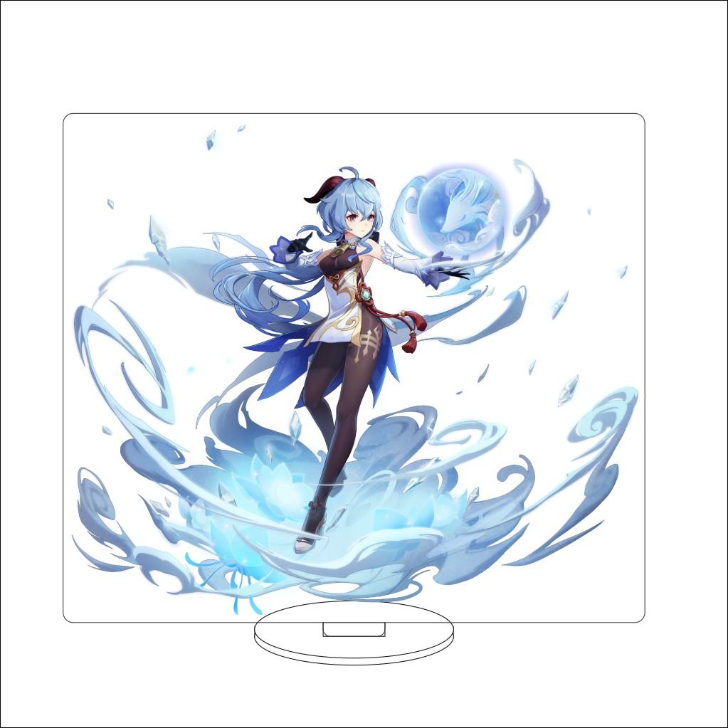 16CM Anime Genshin Impact Cosplay Acrylic Stand Ornaments  Ganyu Figure Stand Halloween Gifts