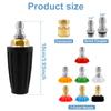 Pressure Washer Tip Turbine Nozzle with 1/4inch 3/8inch Quick Connector Brass Rotating Turbine Nozzle Set with 7 Spray Nozzle