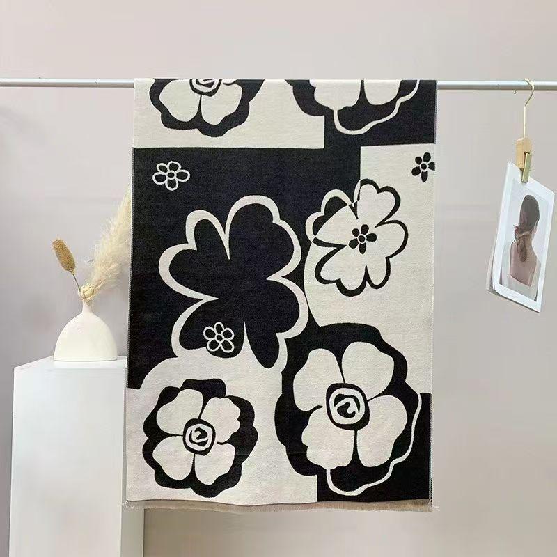 Camellia 2025 Роскошный женский шарф под кашемир – Универсальный осенне-зимний шарф-грелка 65*180 cm