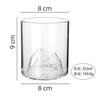 Whiskey glass, rocks glass, sake glass, clear glass tumbler with Kanzan mountain design, wooden box included (approx. 325ml capacity)