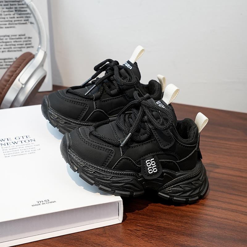 Solid Color Simple Unisex Kids Soft Sole Comfortable Casual Sports Chunky Dad Sneakers