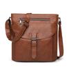 Lightweight Retro Messenger Bag Women's Bag Large Capacity Crossbody Bag PU Shoulder Bag