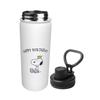 Snoopy Thermos Sports Bottle, Insulated, Vacuum Insulated, Portable Mug, Direct Drinking, Stainless Steel, Stylish, Lightweight, Outdoor, Adult, Black