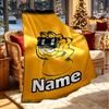 Custom Name Personalized Garfield Print Blanket, Home Decor, Bedroom, Sofa, Camping, Couch, Gifts for Birthday Christmas