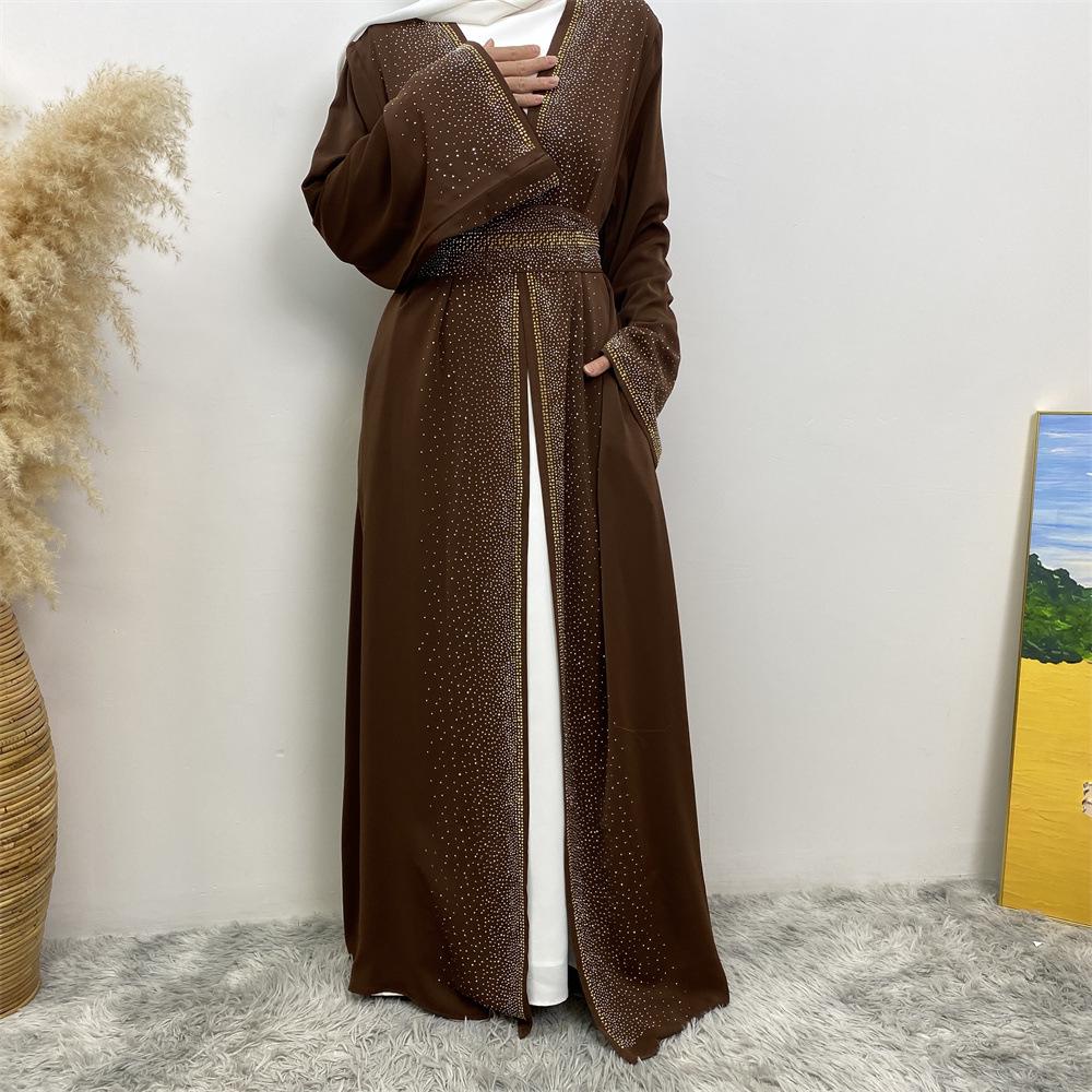 Dubai Hot Sale: Diamond Lace-Up Cardigan Dress with Pocket 2010
