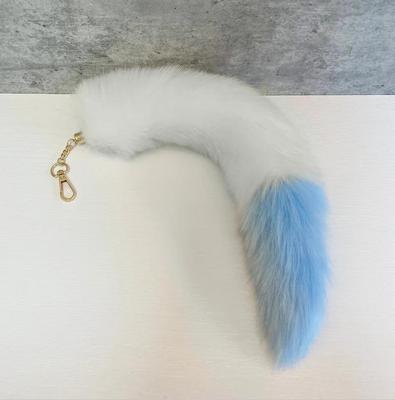 Colorful Furry Squirrel Tail Keychain Plush Toy Bag Charm