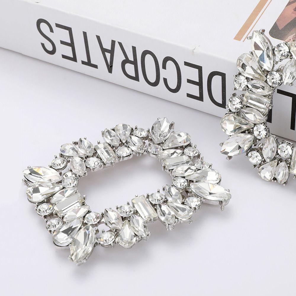 Square Clamp Shoe Clip Wedding High Heel Women Bride Shoes Decoration Rhinestone Shiny Decorative Clips Butterfly Charm Buckle