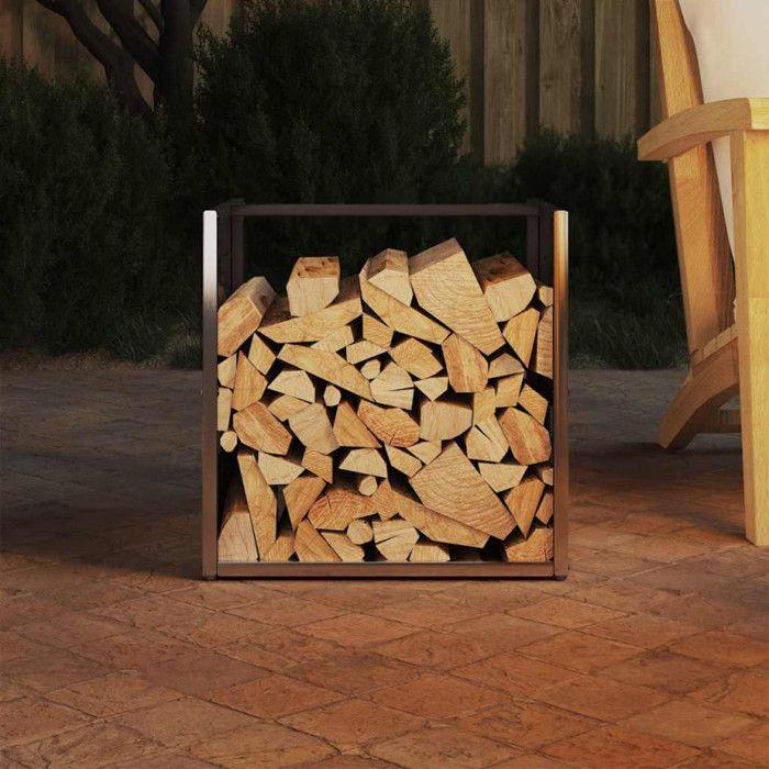 VidaXL Firewood Rack 40x40x40 Cm Stainless Steel, Fireplace Log Holder, Log Holder, Holder for 864241