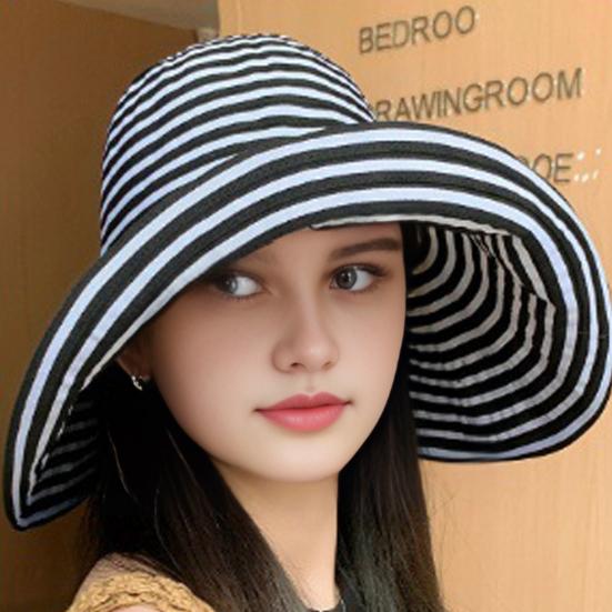 Women Brim Foldable Sun Hat UV Wide Packable Bucket Hat for