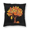 Cat On Tree Pillowcase Polyester Linen Velvet Printed Zip Decorative Throw Pillow Case Room Cushion Cover X