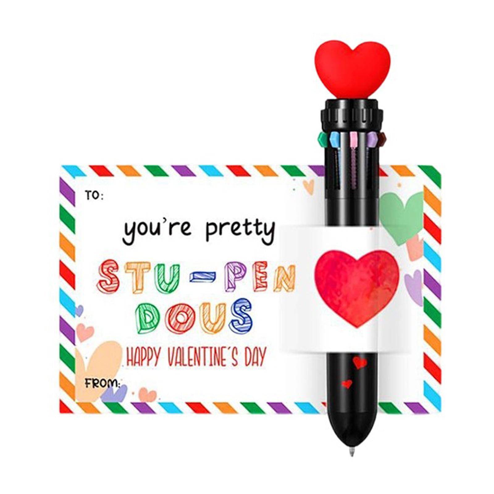 Handwritten Message Card With Coloring Tool Valentines Day Gifts Card Greeting Card and Retractable Colored Marker