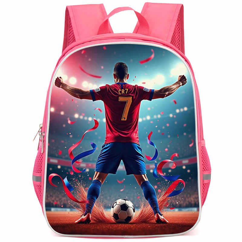 Cr7 Rucksack Hochauflösender Druck Große Kapazität Multifunktion Reißverschluss Oxford Rückenschutz Leichter Rucksack