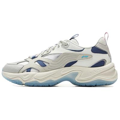 Li Ning Martı Rahat Çok Yönlü Kaymaz Aşınmaya Dayanıklı Nefes Alabilir Düşük Bilekli Günlük Ayakkabı Unisex Günlük Ayakkabı Beyaz Mavi AGCV307-2