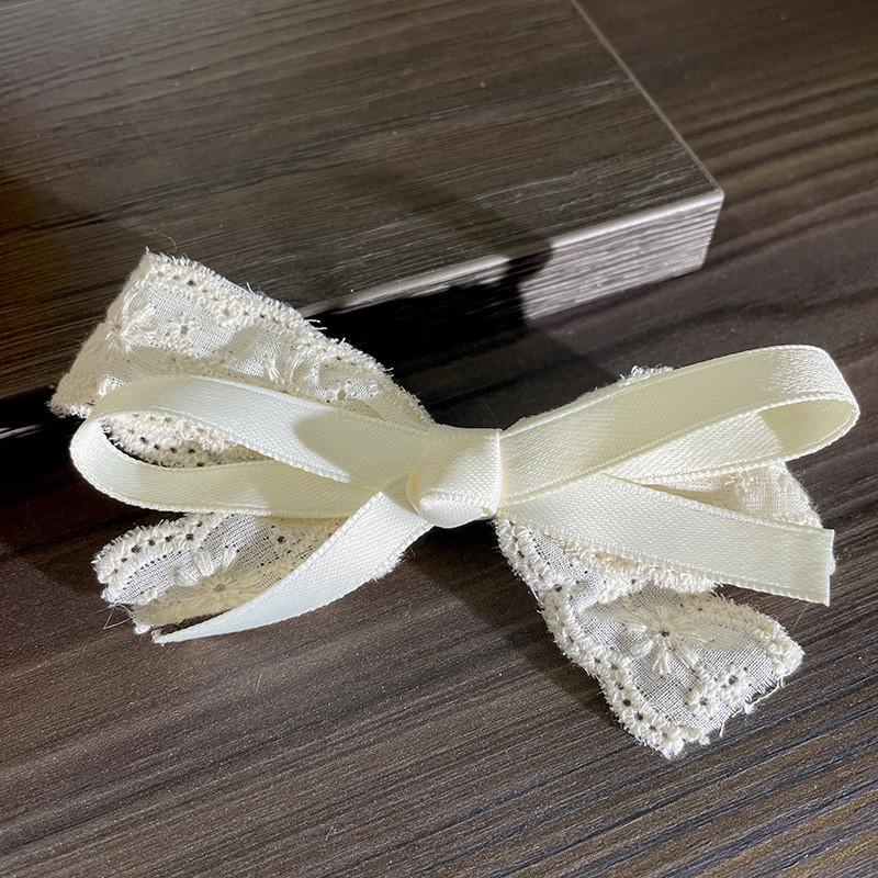 

Lace Bow Hair Clip Women Versatile Sweet Duckbill Clip Simple Fashion Hair Accessories