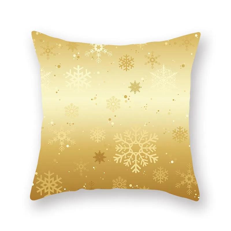 Cushion Golden Christmas Pillowcase Car Sofa Bed  Decorative Sofa Cushion Covers Navidad  Cover