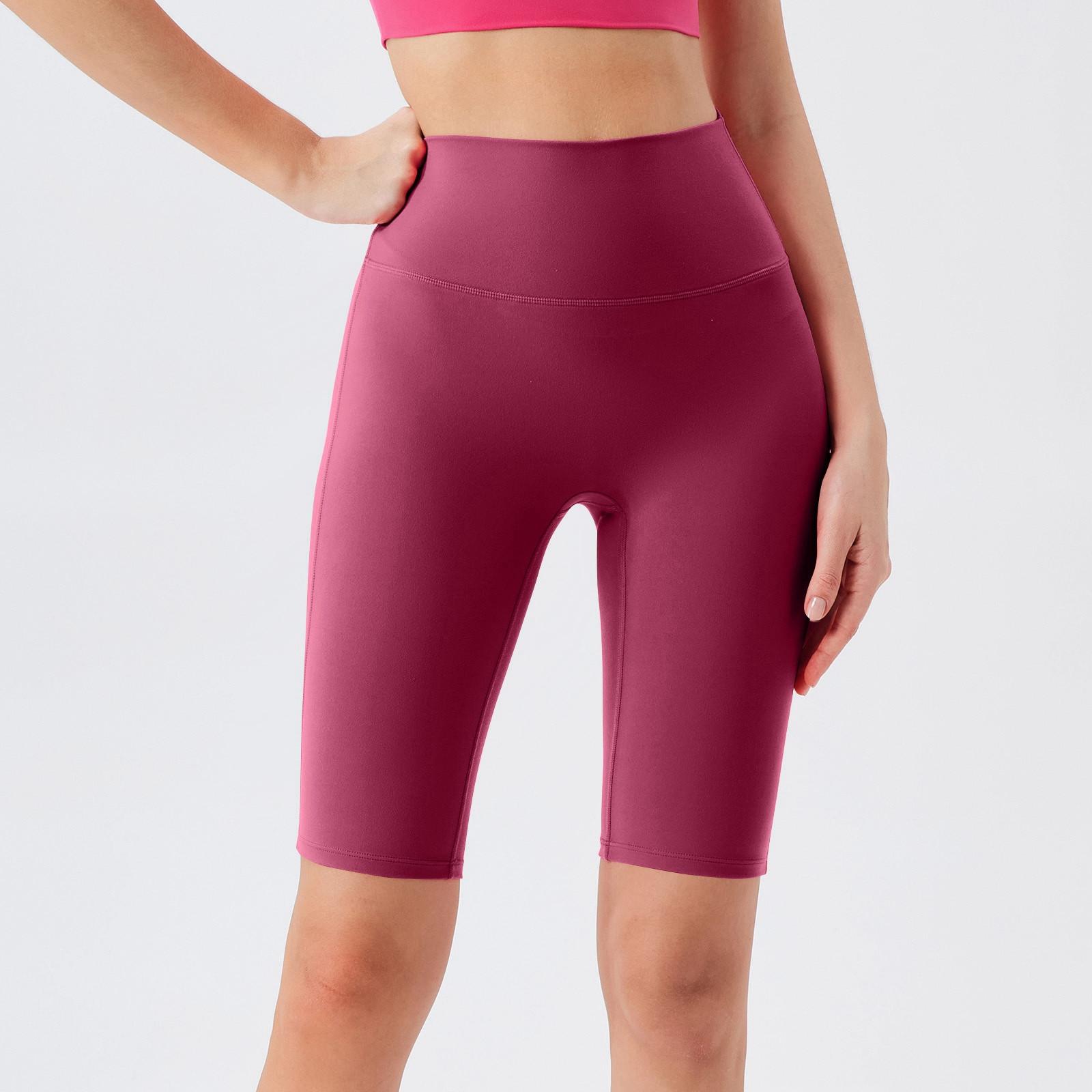 

Байкерские шорты с высокой талией для женщин-спортивные шорты для тренировок, йоги, тренажерного зала и танцев XL винный