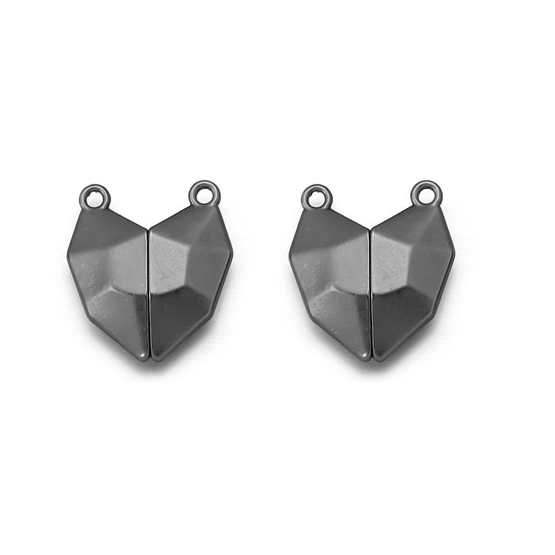 3pairs 18mm Alloy Heart-Shaped Stereoscopic Magnetic Clasps For DIY Necklace Jewelry Making Accessories