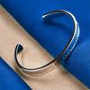 Charming 925 Sterling Silver Classic Roman Pattern Open Bangle for Women, Fashionable Wedding Party Jewelry