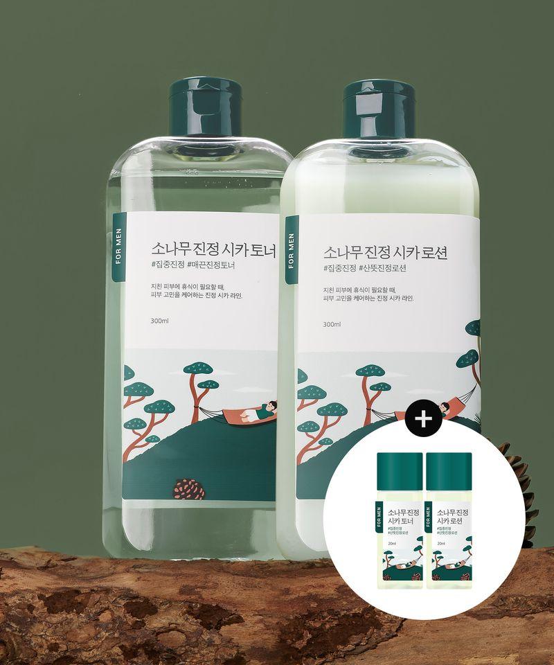 For Men Pine Soothing Cica Toner Lotion Large Size 2-Piece Set (+Free 20ml Toner/Lotion)