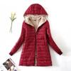 2024 Korean Style Slim Fit Fleece-Lined Hooded Cotton Coat, Warm Lambswool Women's Jacket for Autumn/Winter