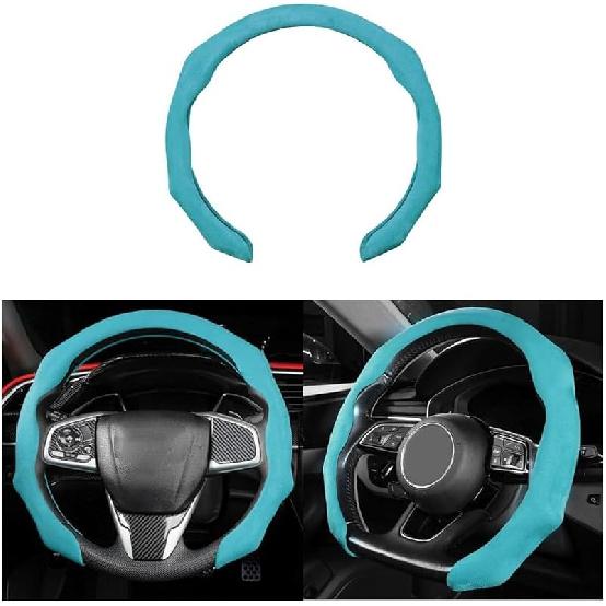 Mandark Car Steering Wheel Cover, Suede Sport Vehicle Steer Wheel Protector Fitting 15 Inch, Non-Slip Comfortable Automotive Interior Decoration