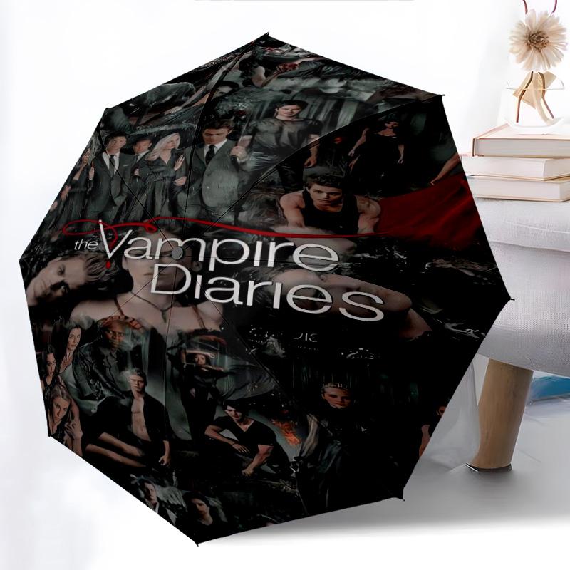 Vampire Diaries: Rainy Night Gathering Folding Umbrella Suitable for All Seasons Durable Sun Umbrella Sun Umbrella Travel