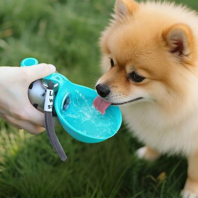 Foldable Dog Water Bottle Portable Pet Water Dispenser with Silicone Bowl Stainless Steel Bottle Travel Water Bowl for Outdoor Walks