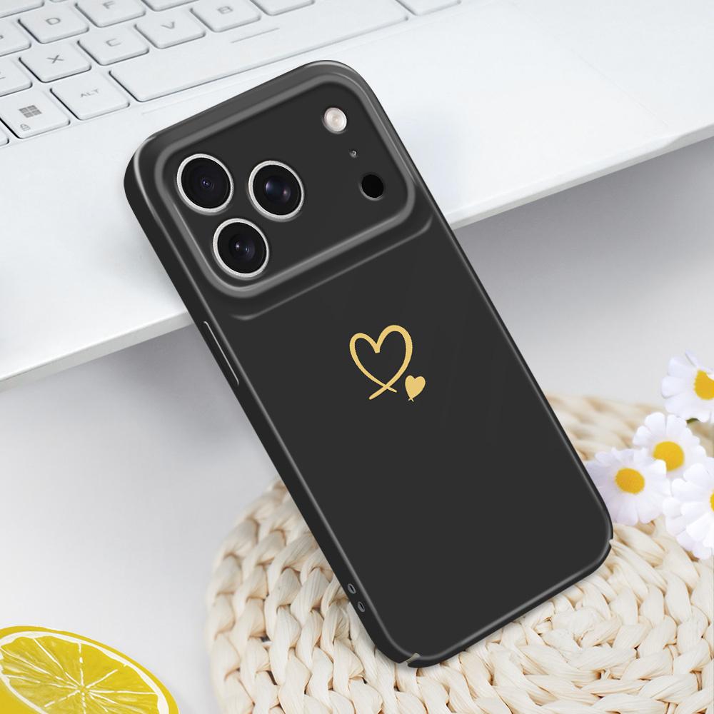 Simple Love Phone Case For iPhone 17 Air 16 16E 15 14 Plus Pro Max Film Hard Cover